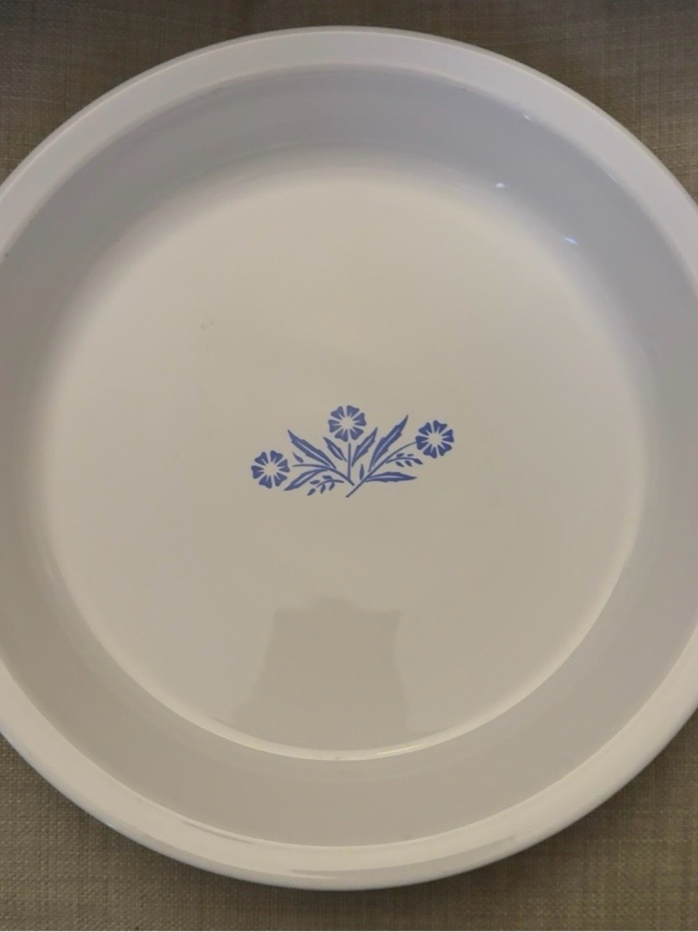 Corningware White Plate with Blue Cornflower